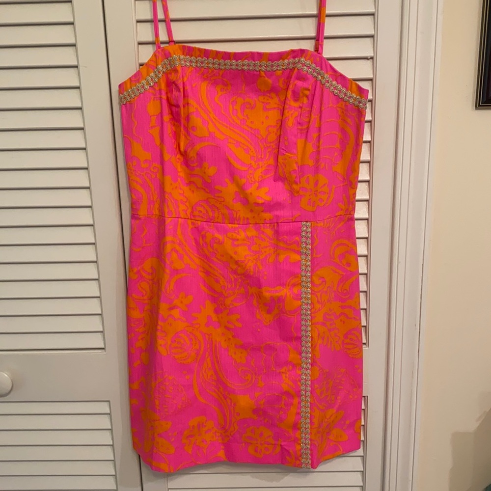 Size 8 Lilly Pulitzer pink and orange skort dress